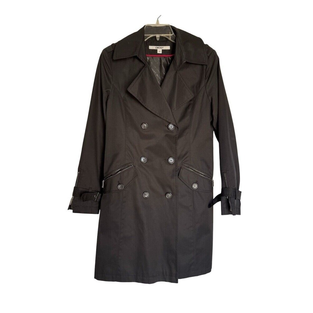 DKNY Donna Karan Women's Water Repellent Knee Length Trench Coat Size M